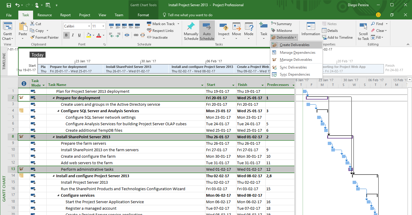 Creating Deliverables Using Microsoft Project Professional And Project Site