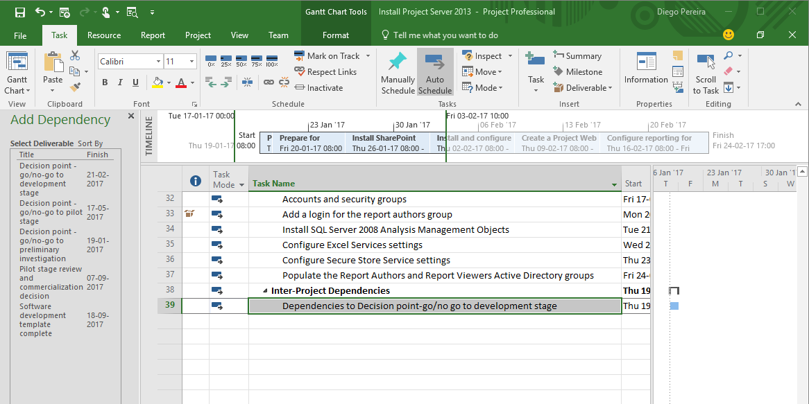 Creating Inter Project Dependencies Using Microsoft Project Professional